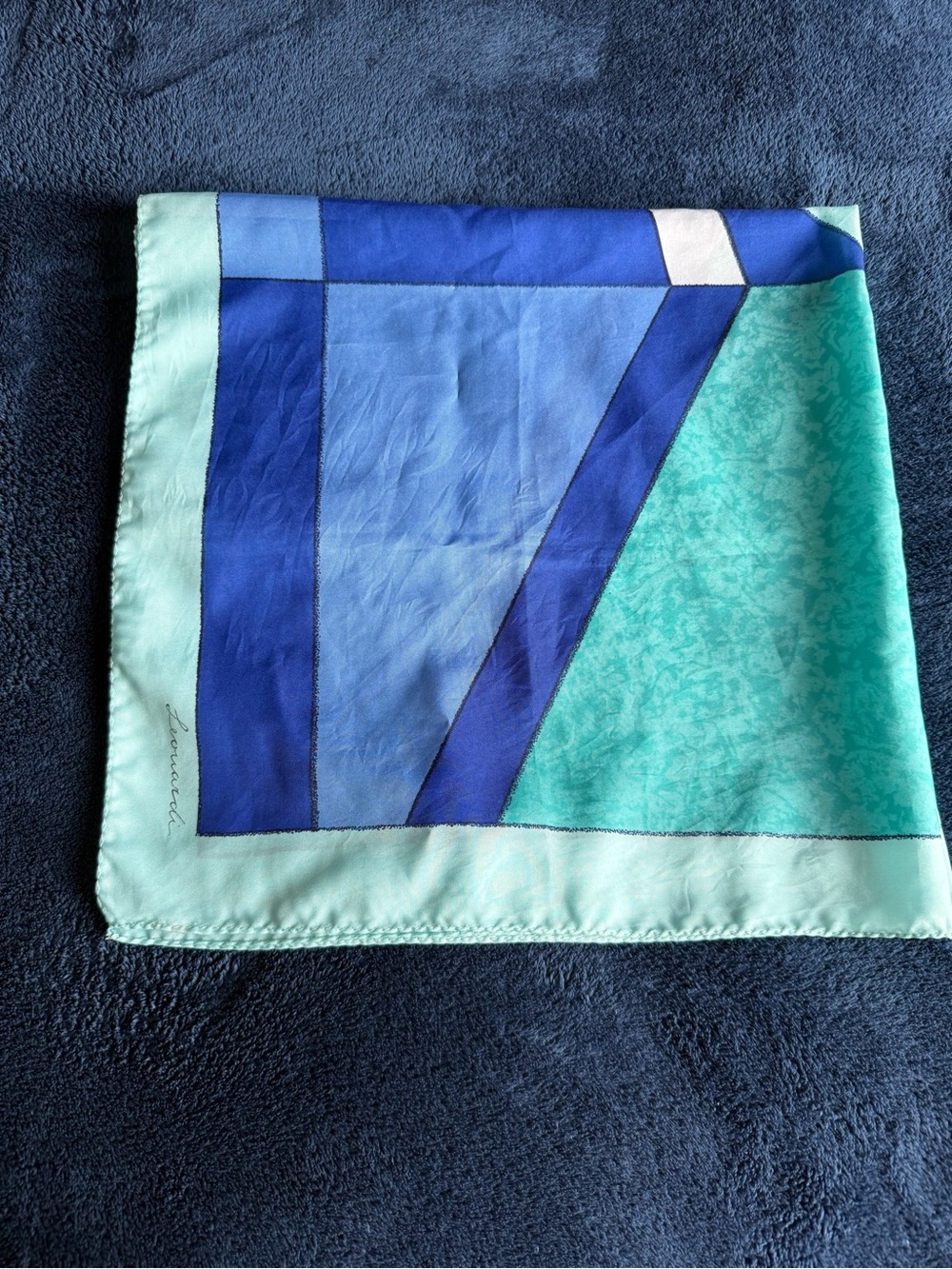 Colorblock Scarf in Teal, Aqua & Royal Blue